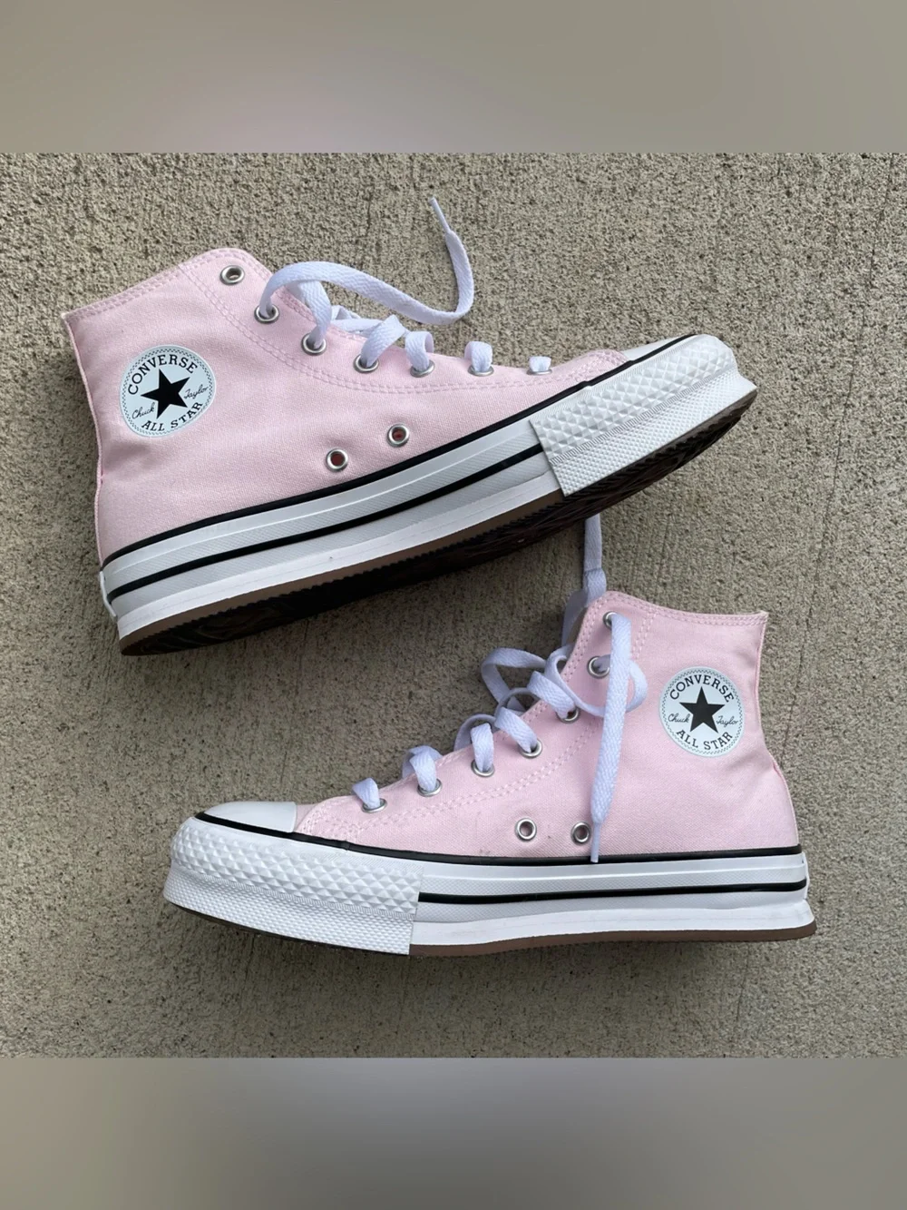 Converse Chuck Taylor All Star Eva Lift Platform Pink High Top Kids Sneakers